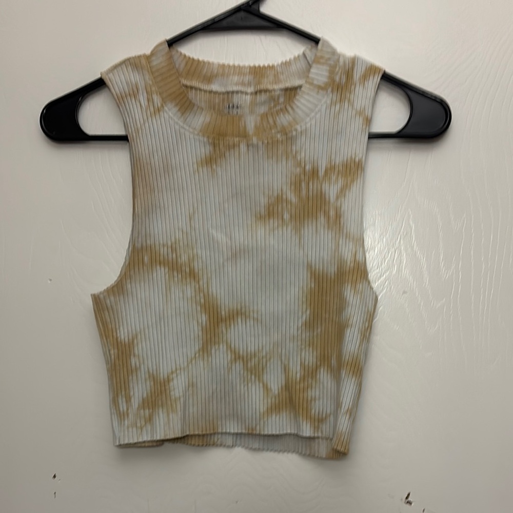 Tie-Dye Cropped Ribbed Tank Top